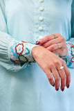 Sky blue top hand work