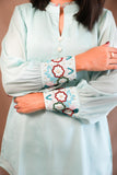 Sky blue top hand work