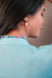 Sky blue top hand work