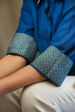 Dark blue shirt hand work
