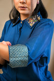 Dark blue shirt hand work