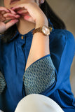 Dark blue shirt hand work