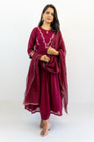 APNAसा Cherry Red Anarkali Set