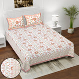 Gulabi Rust Jaipuri Printed Bedsheet