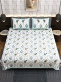 APNASA Ocean Bloom Handblock Bedsheet