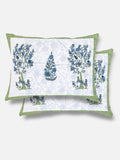 APNASA Sapphire Blossom Handblock Bedsheet