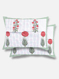 APNASA Ruby Flora Handblock Bedsheet