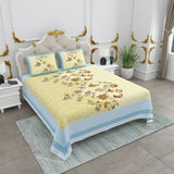 Green Floral Round Pattern Bedsheet
