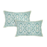Teal Blossom Ikat Cotton Bedsheet