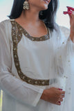 White suit hand work