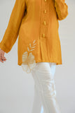 APNAसा Mustard Silk Cord Set Handworked