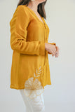APNAसा Mustard Silk Cord Set Handworked