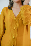 APNAसा Mustard Silk Cord Set Handworked