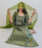APNAसा Olive Green Kurta Set With Handwork