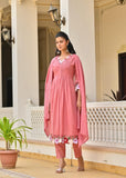 WOMEN PINK PINTEX THREAD EMBROIDERY KURTA SET