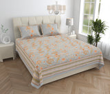 Grey Blossom Elegance Bedsheet