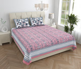 Pink Ivy Stripe Bedsheet