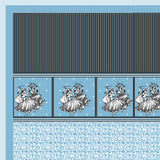 Royal Blue Blossom Printed Bedsheet with Pillow Covers