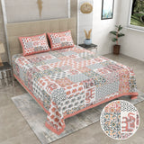 Coral Elephant Patchwork Bedsheet
