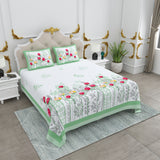 Aqua Floral Vine Bedsheet