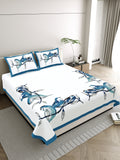 Blue Marigold Bird Bedsheet