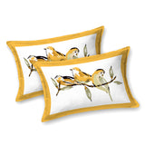 Orange Watercolor Birds Bedsheet