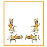 Orange Watercolor Birds Bedsheet