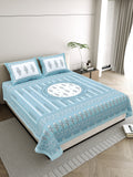 Mint Floral Round Pattern Bedsheet