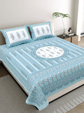 Mint Floral Round Pattern Bedsheet