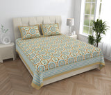 Golden Aura Mandala Bedsheet