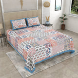 Sky Blue Elephant Patchwork Bedsheet