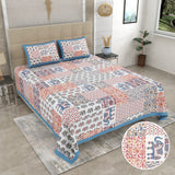 Sky Blue Elephant Patchwork Bedsheet