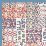 Sky Blue Elephant Patchwork Bedsheet