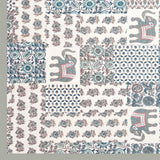 Teal Mist Elephant Patchwork Bedsheet