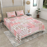 Crimson Bloom Elephant Patchwork Bedsheet