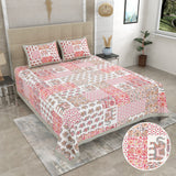 Crimson Bloom Elephant Patchwork Bedsheet