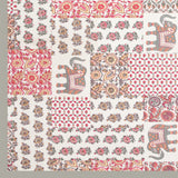 Crimson Bloom Elephant Patchwork Bedsheet