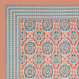 Peach Turquoise Mosaic Bedsheet