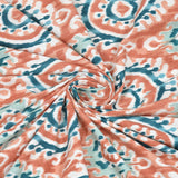 Peach Turquoise Mosaic Bedsheet