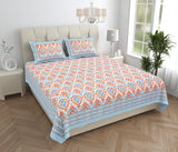 Orange Ikat Breeze Bedsheet Set