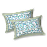 Mint Breeze Ethnic Ikat Bedsheet