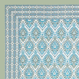 Mint Breeze Ethnic Ikat Bedsheet