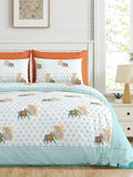 Turquoise Elephant Polka Bedsheet