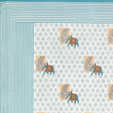 Turquoise Elephant Polka Bedsheet