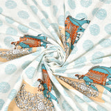Turquoise Elephant Polka Bedsheet