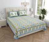 Blue Meadow Floral Bedsheet