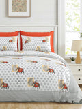 Grey Regal Elephant Polka Bedsheet
