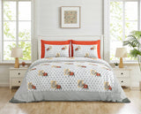 Grey Regal Elephant Polka Bedsheet