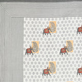 Grey Regal Elephant Polka Bedsheet