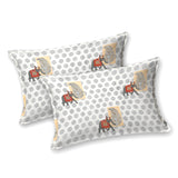 Grey Regal Elephant Polka Bedsheet